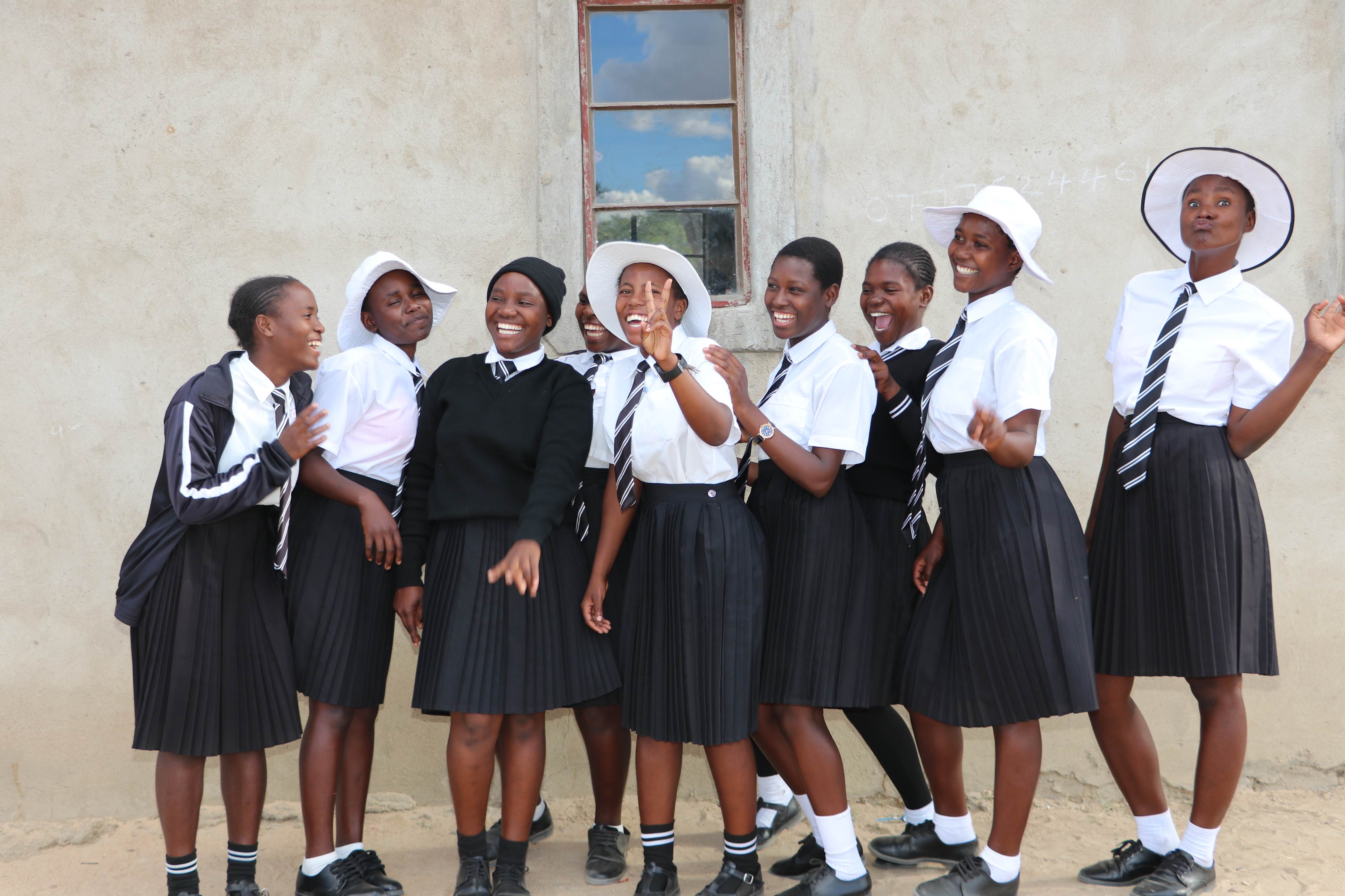 A group of A level girl students in Zimbabwe.