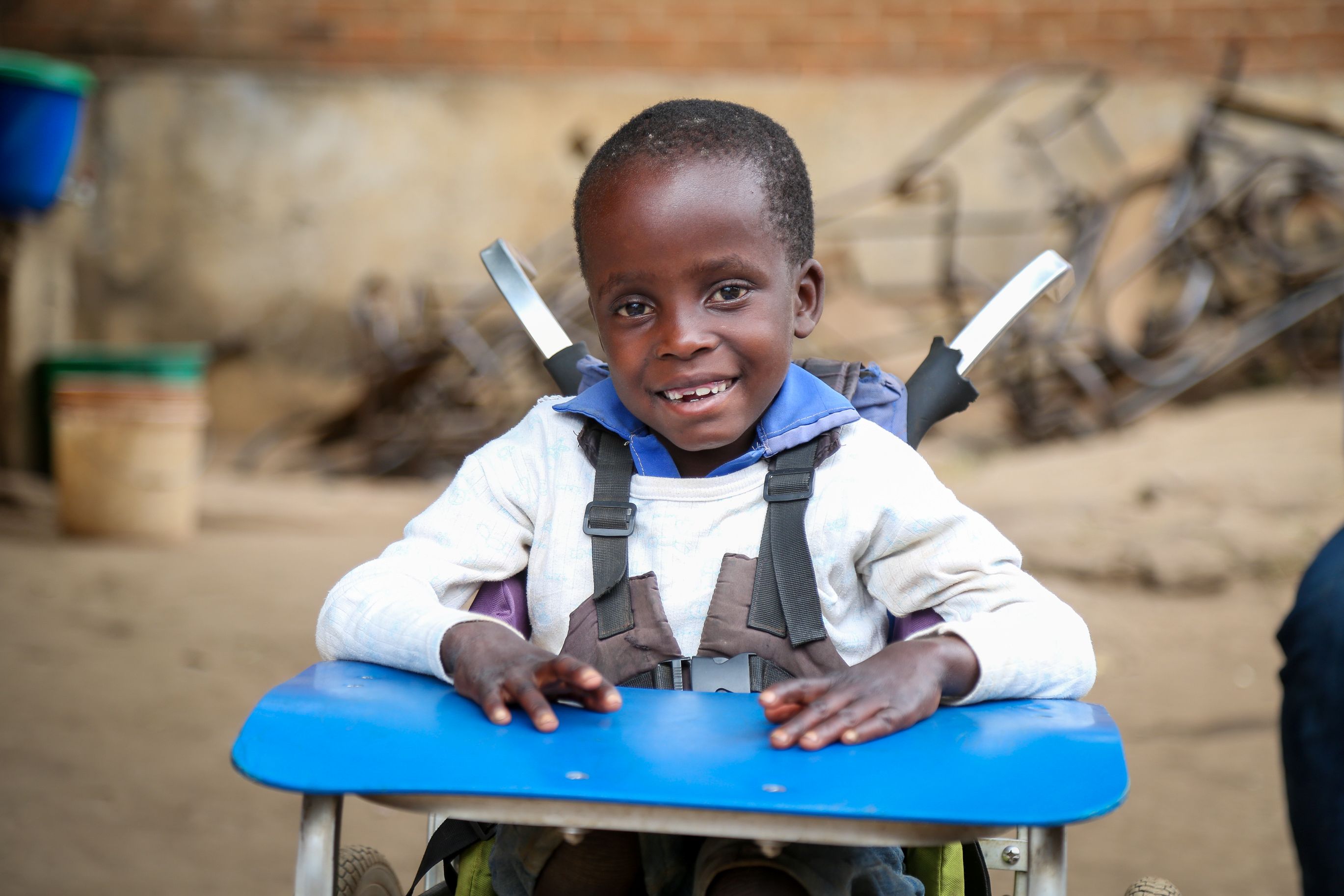 Chancy, 8, enjoys the freedom his wheelchair brings