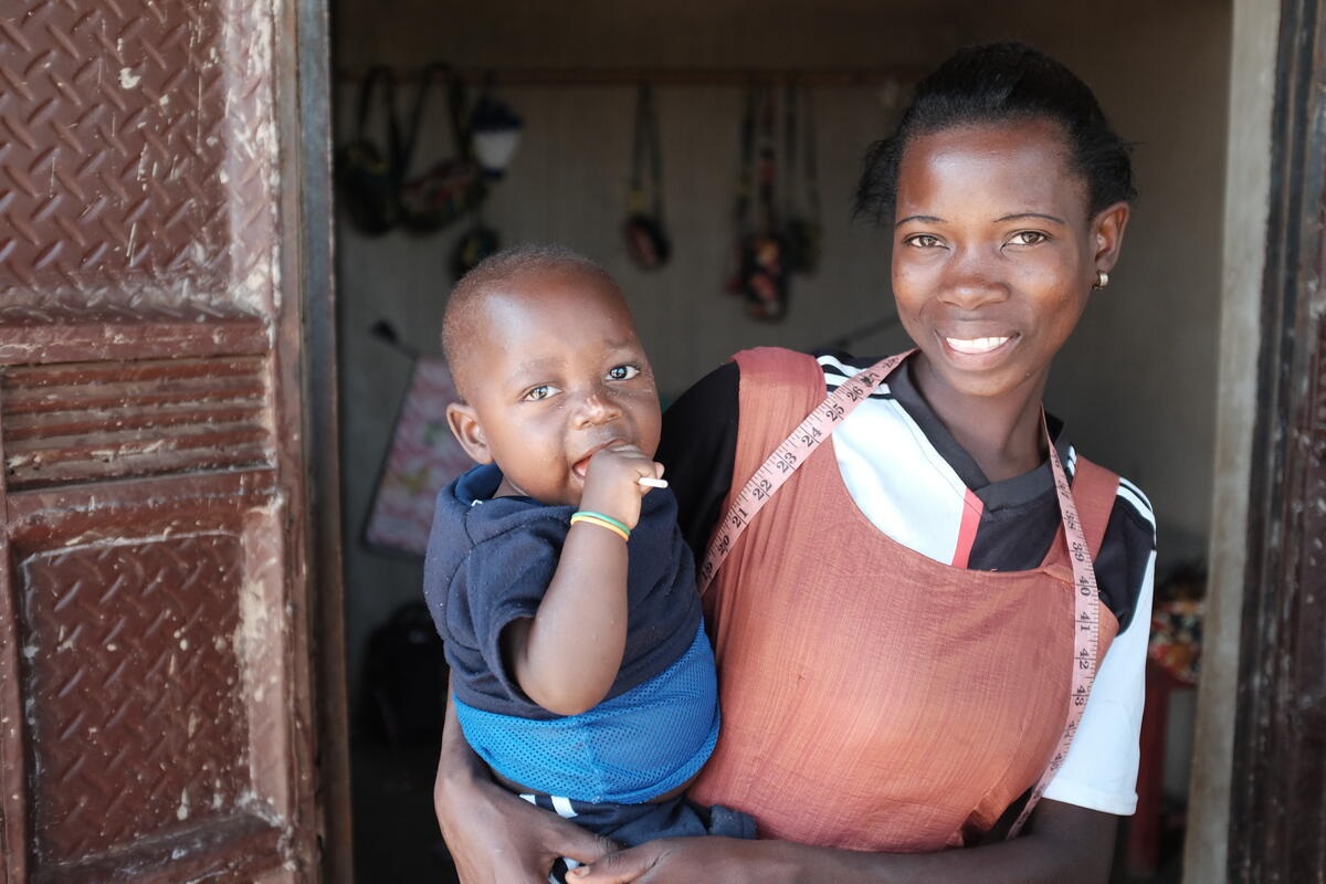 Young mother with baby