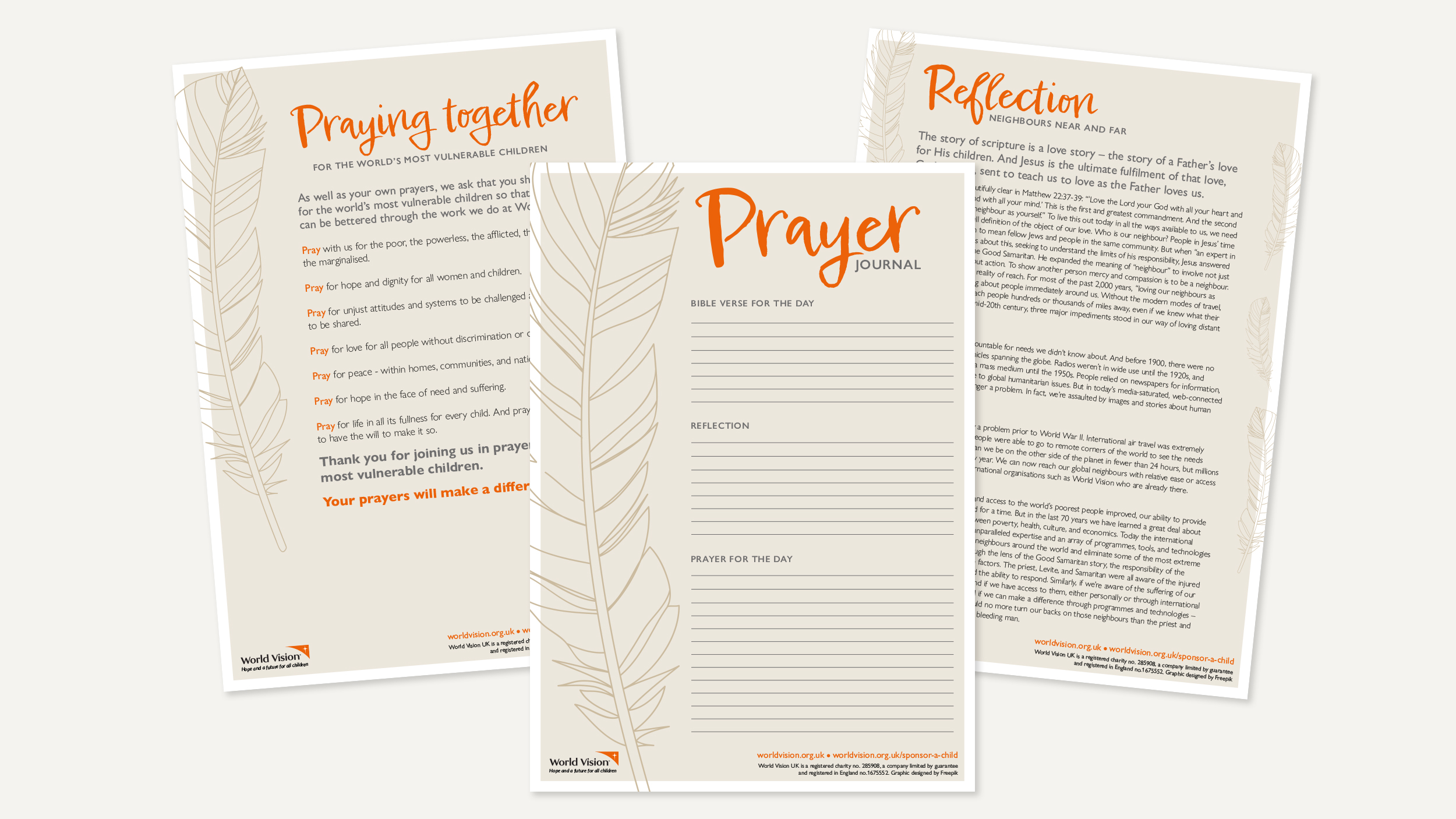 Download your free prayer journal World Vision UK