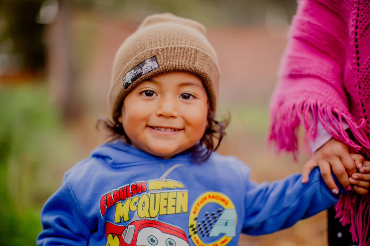 A young boy from Ecuador is now thriving thanks to his nutritious diet 